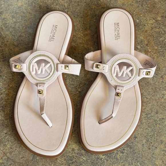 MICHAEL Michael Kors Aubrey Cutout Leather T-Strap Sandals - Picture 4 of 12